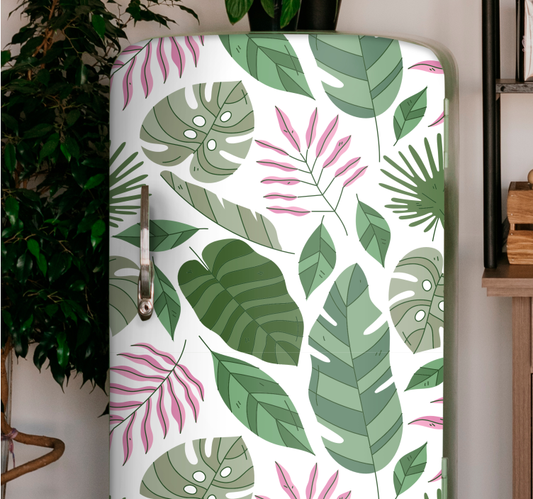 Plantes de jardin tropicales minimalistes autocollant frigo - TenStickers