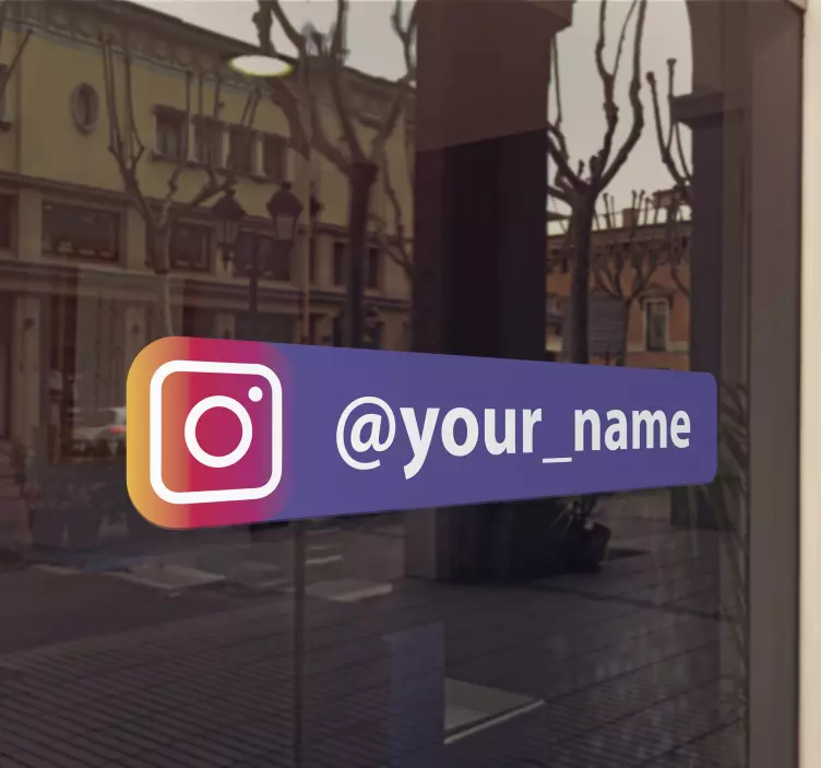 Sticker vitrine personnalisé Instagram violet - TenStickers