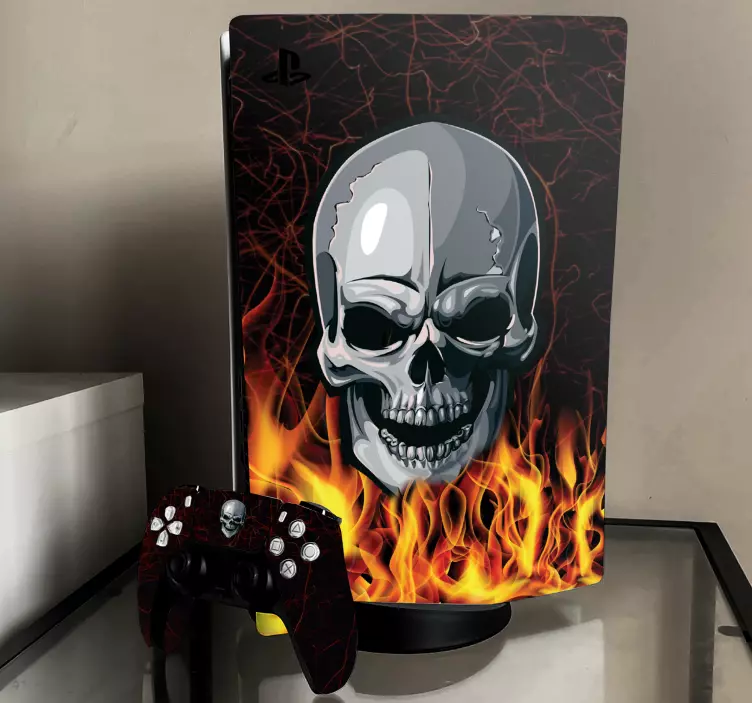 Sticker PS4 Crâne brûlant - TenStickers
