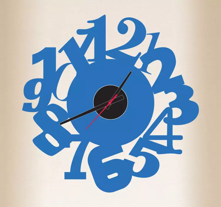 Sricker horloge numéros entassés - TenStickers