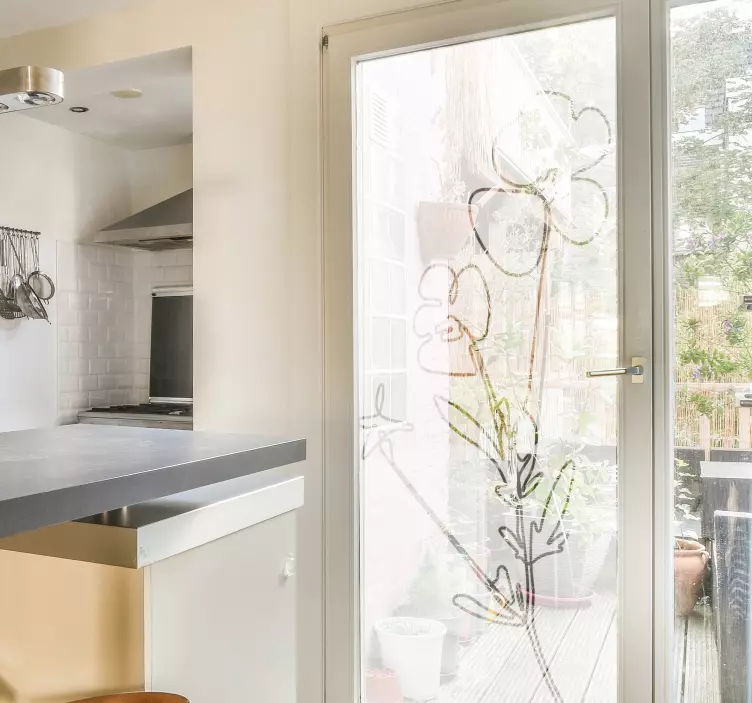 Sticker fenêtre translucide avec coquelicots - TenStickers