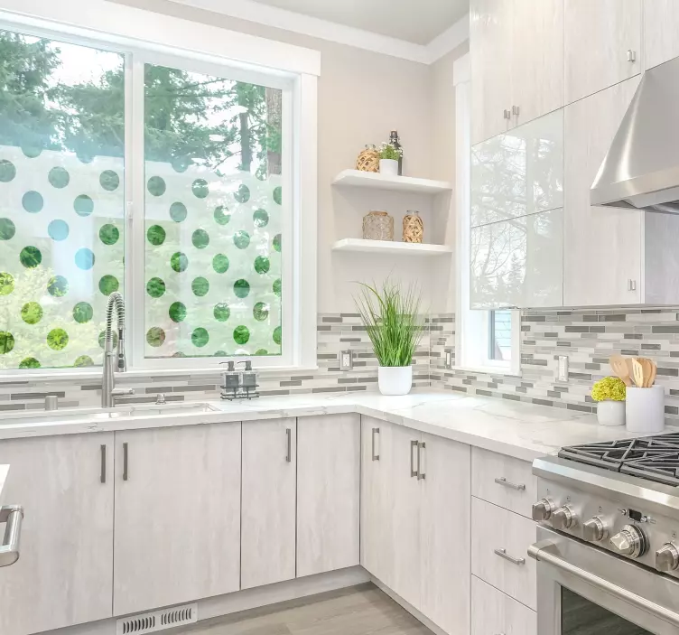 Sticker fenêtre occultant à pois - TenStickers