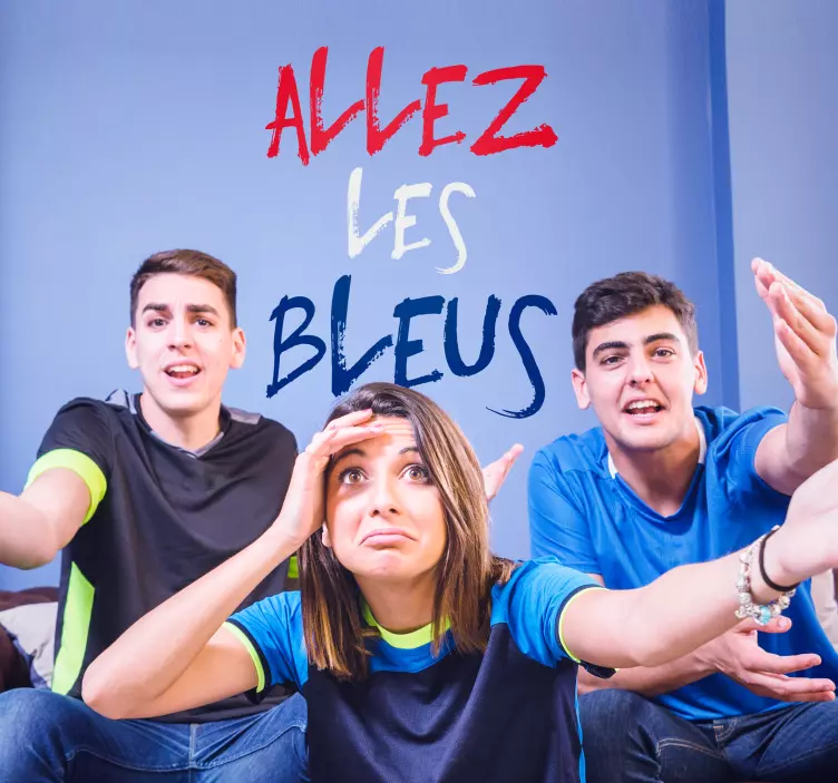 Sticker foot Allez Les Bleus tricolore - TenStickers