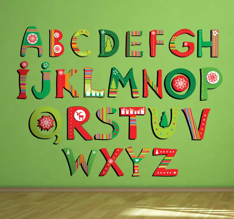Sticker alphabet de Noël - TenStickers
