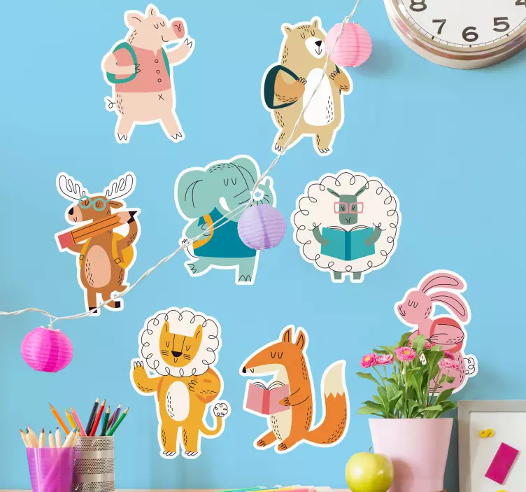 Sticker amis animaux joueurs - TenStickers