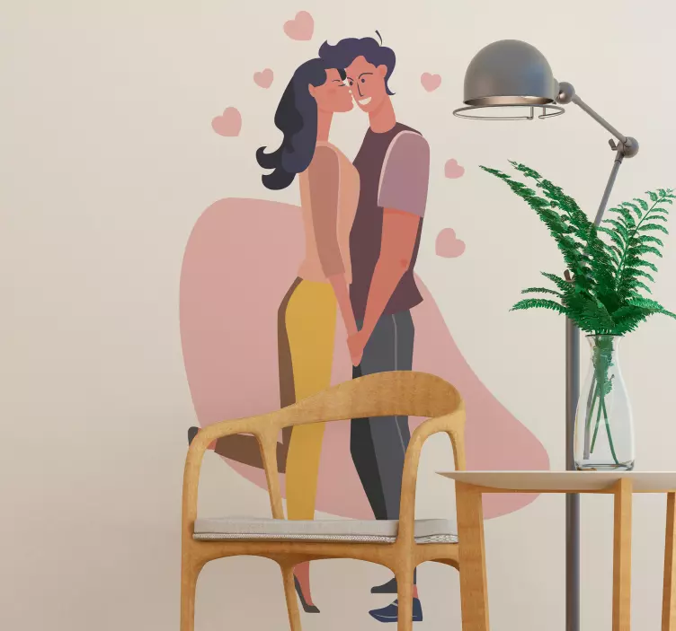 Sticker amour couple se tenant la main - TenStickers