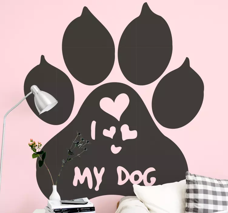 Sticker amour de patte canine - TenStickers