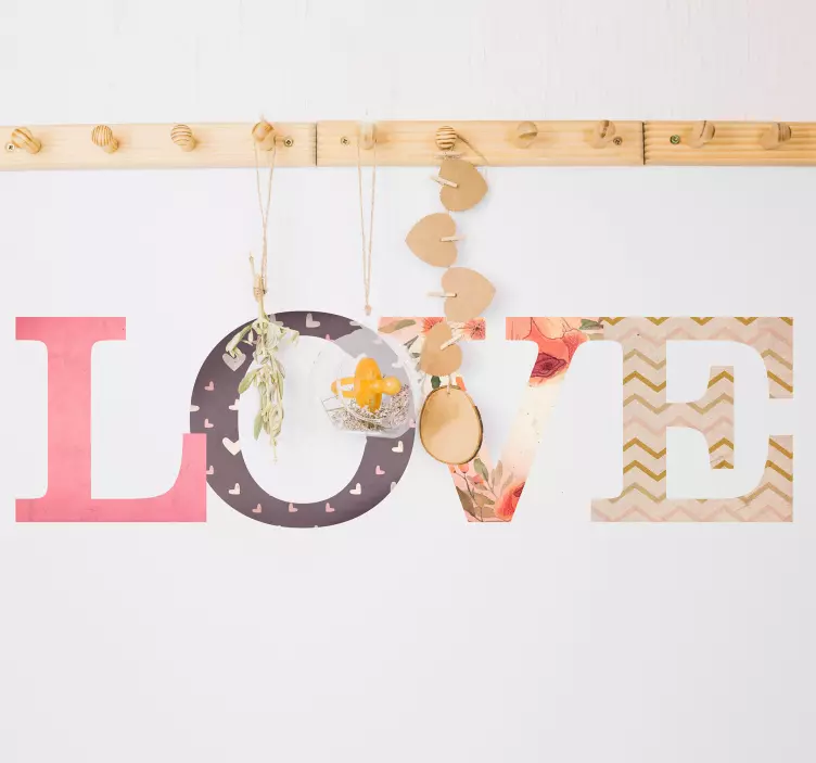 Sticker Amour Texte Lettres Love - TenStickers