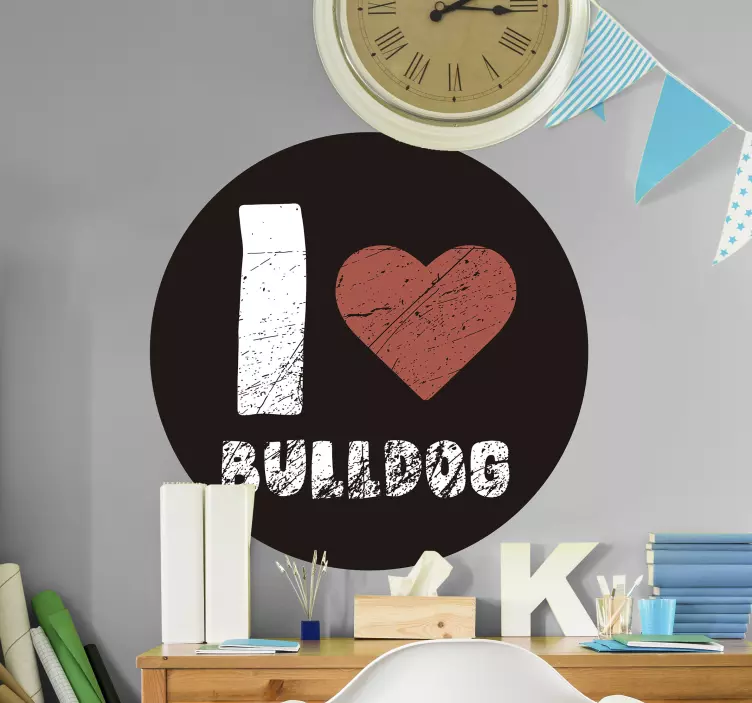 Sticker animal de compagnie aime le bouledogue - TenStickers