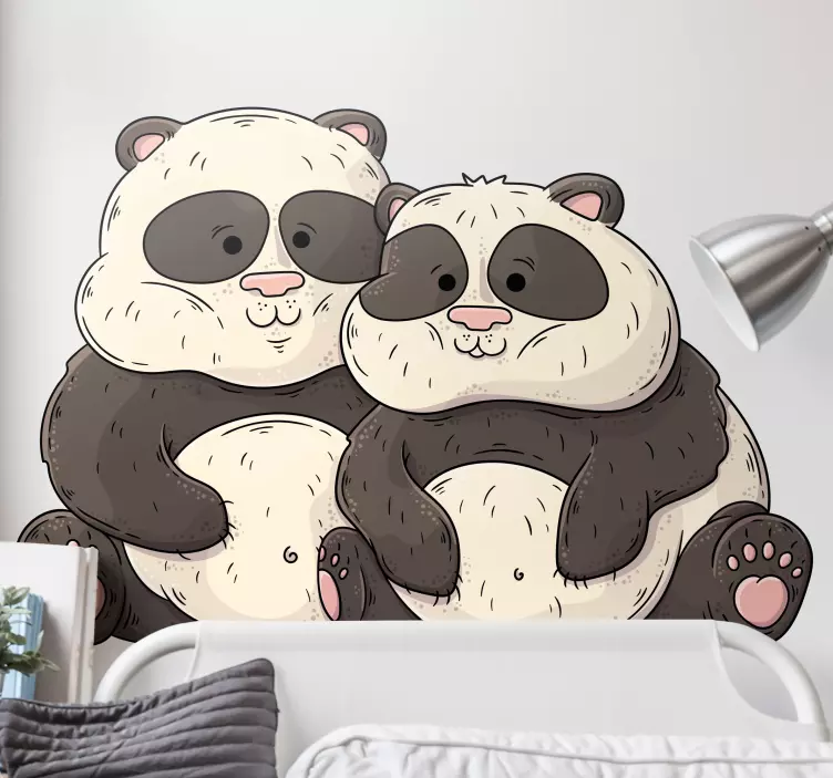 Sticker animal de compagnie amis pandas mignons - TenStickers