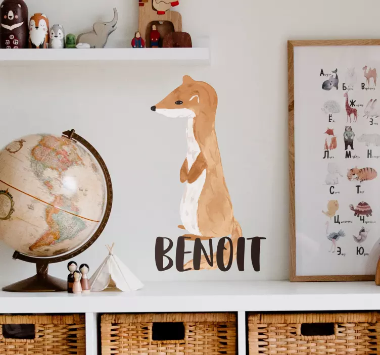 Sticker dessin Fouine prénom personnalisable - TenStickers