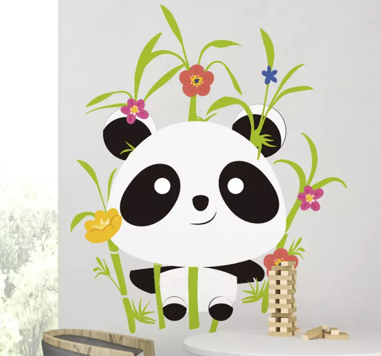 Sticker mural nature animal jungle panda mignon - TenStickers