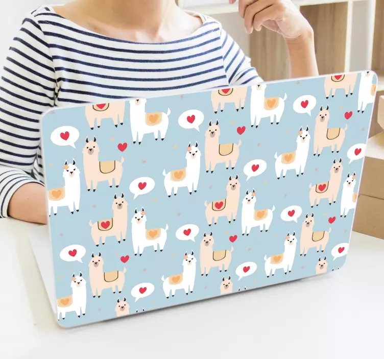 Sticker Animal Llamas amoureux - TenStickers