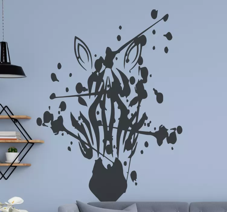 Sticker Animal Jungle éclaboussure de zèbre - TenStickers