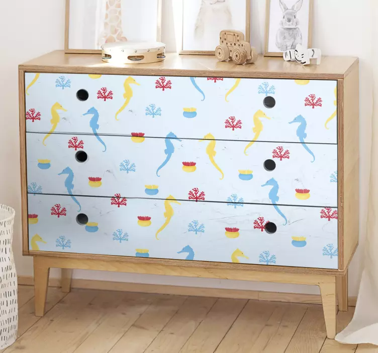 Sticker animaux de la ferme motif hippocampe ludique - TenStickers