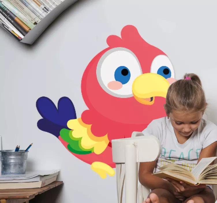 Sticker animaux perroquet de dessin animé coloré - TenStickers