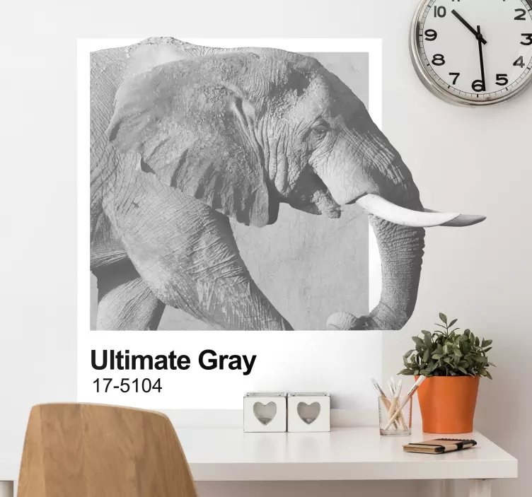 Sticker animaux sauvages Élégance Éléphant gris - TenStickers