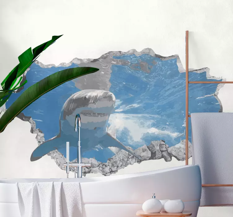 Sticker animaux sauvages requin à la surface - TenStickers