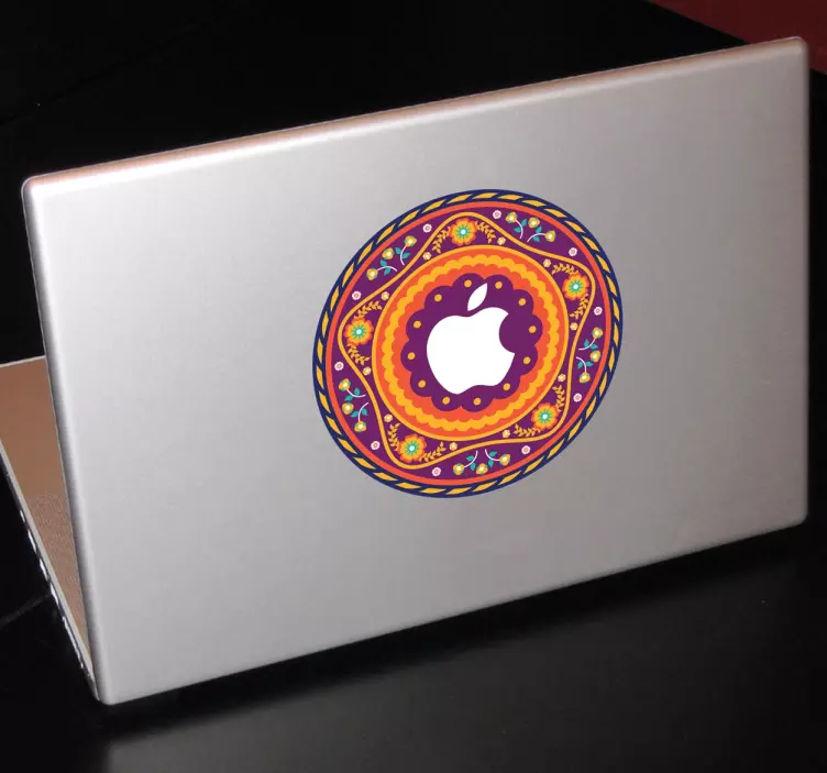 Sticker Apple mandala fleur - TenStickers