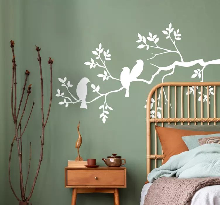 Sticker mural pour chambre arbre motif oiseaux - TenStickers