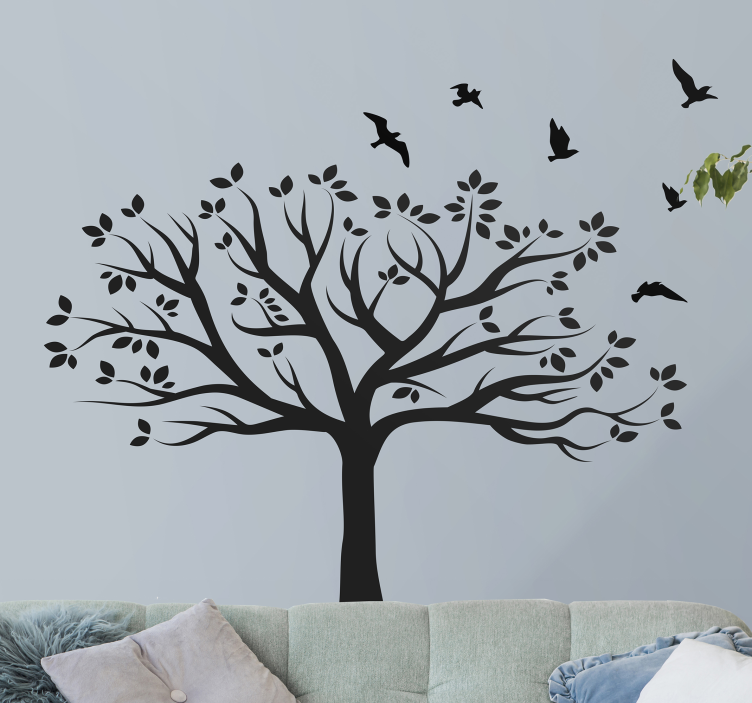 Autocollant mural arbre et oiseaux - TenStickers