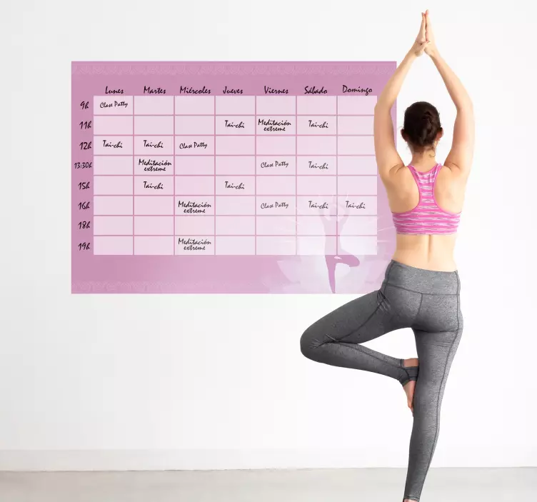 Tableau blanc adhésif cours yoga horaires - TenStickers
