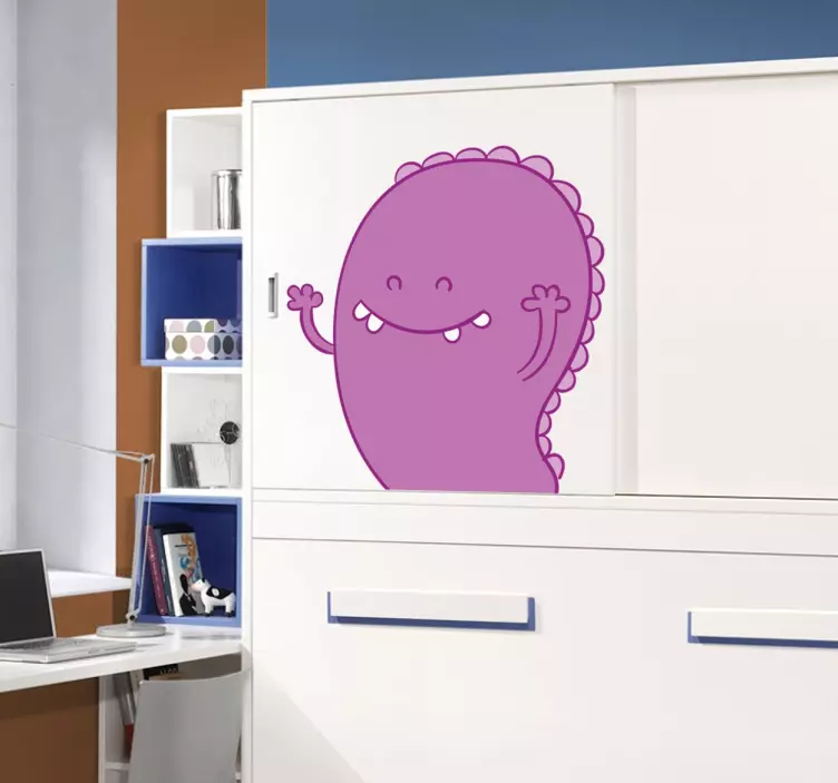 Sticker armoire monstre violet - TenStickers