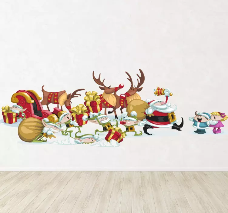 Sticker arrivée Santa Claus - TenStickers