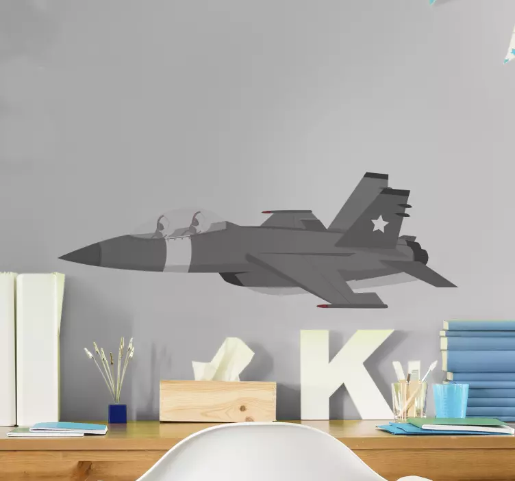 Sticker auto moto conception d'un avion de chasse - TenStickers