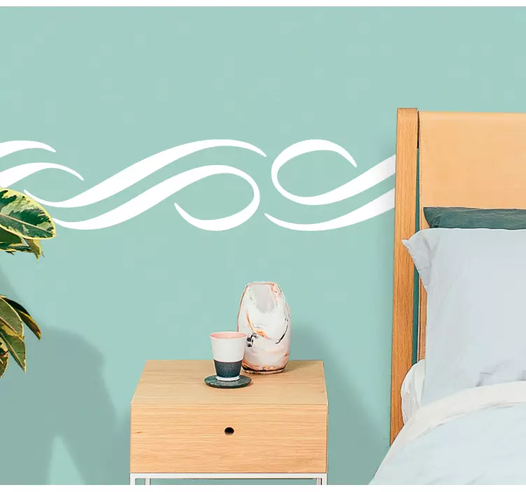 Frise tapisserie murale arabesque monochrome - TenStickers