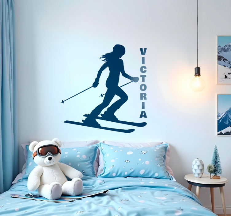 Sticker autres sports skieur personnalisable - TenStickers