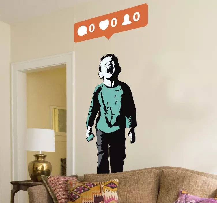 Sticker Banksy zero couleur - TenStickers