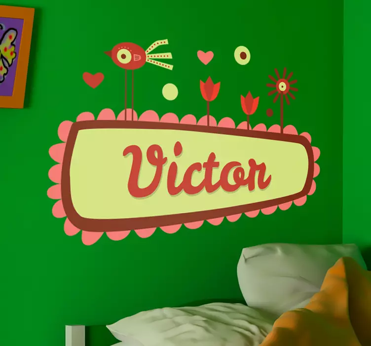 Sticker chambre bébé pancarte personnalisable - TenStickers