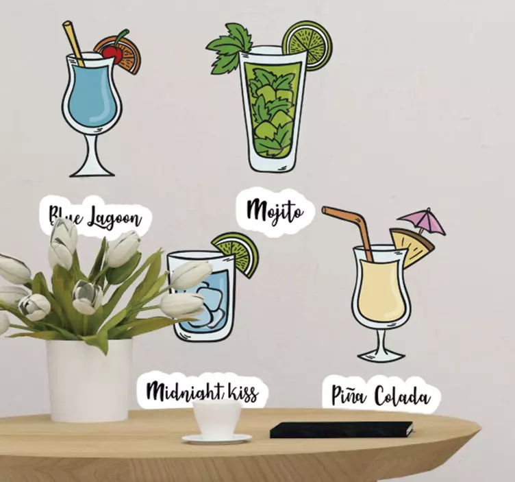 Sticker Boisson Cocktails d'été - TenStickers