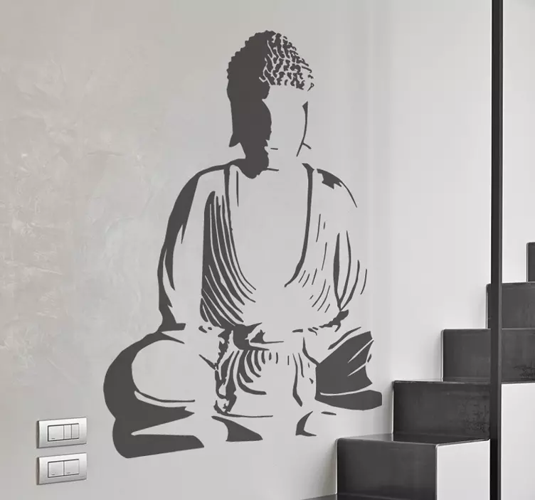 Sticker mural salon zen bouddha illustration - TenStickers