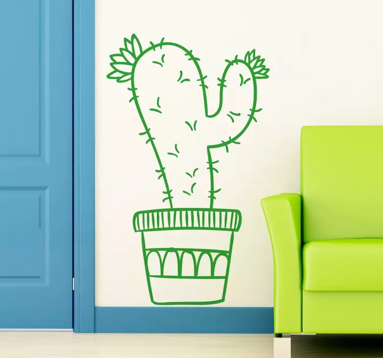 Sticker cactus dessin - TenStickers