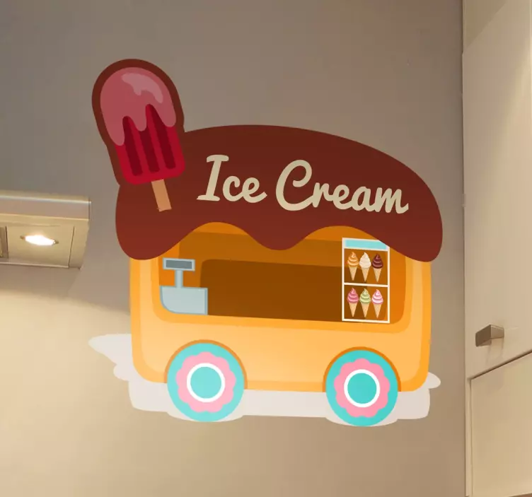 Sticker cuisine camion de glaces au chocolat - TenStickers