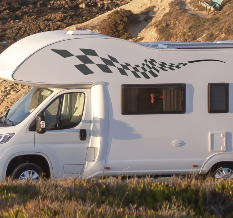 Sticker camping car côté blocs de course - TenStickers