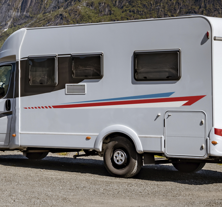 Sticker camping car côté rayures - TenStickers