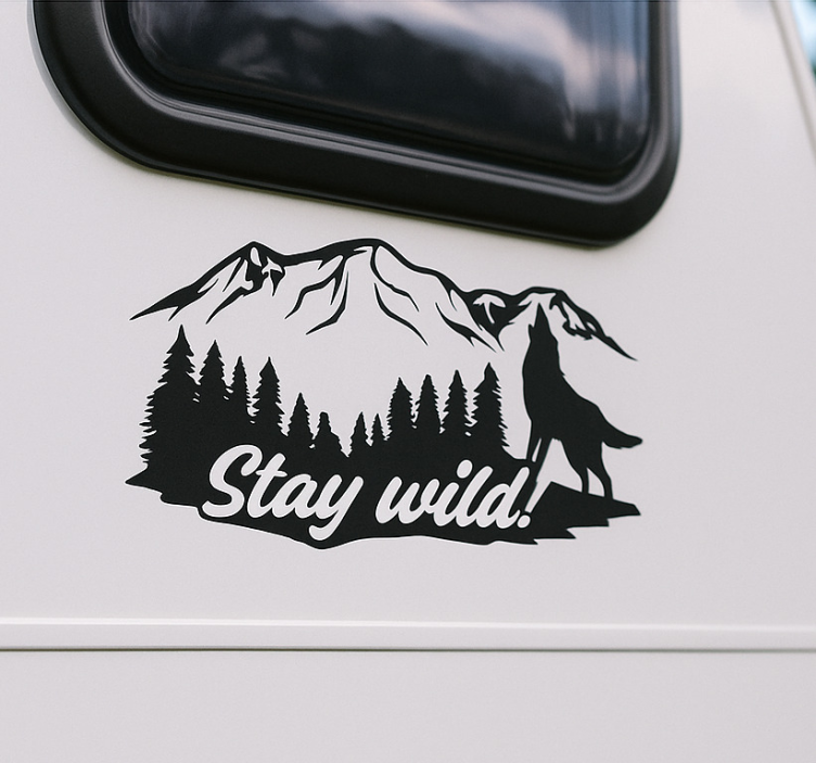 Sticker camping car stay wild! - TenStickers