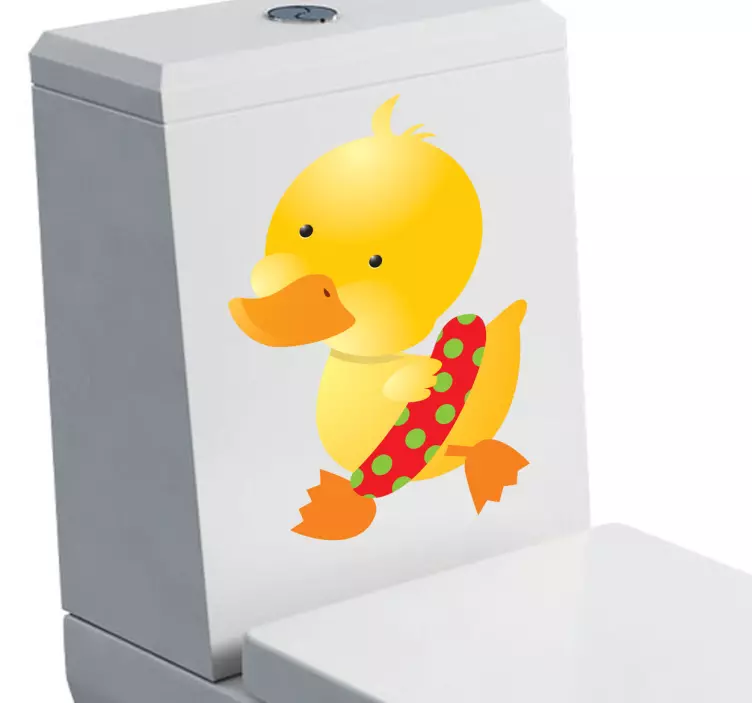 Sticker WC canard en plastique jaune - TenStickers