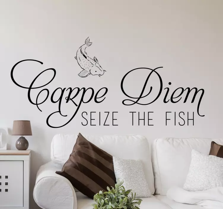 Sticker Carpe Diem pêche - TenStickers