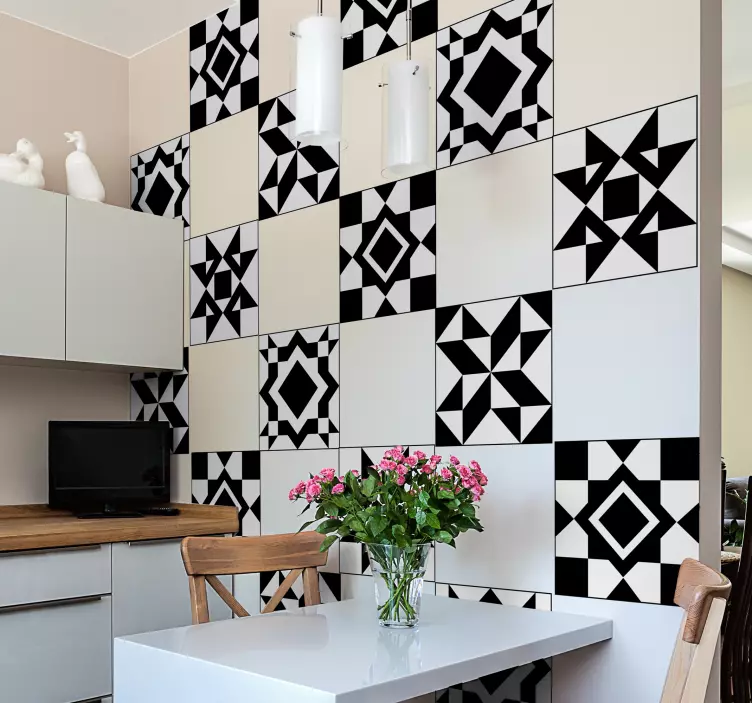 Sticker Carrelage avec Motifs Géométriques - TenStickers
