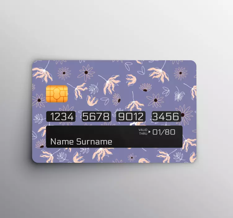 Sticker Carte de Crédit fleurs abstraites - TenStickers