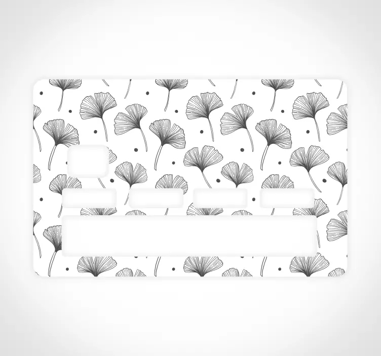 Autocollant carte bancaire feuilles de ginkgo blanc - TenStickers