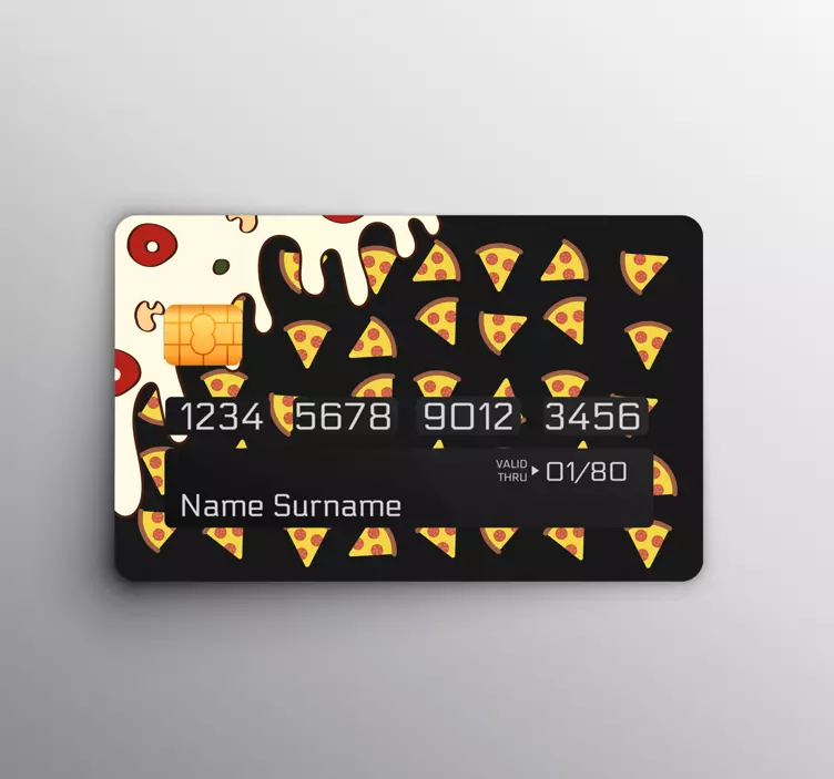 Sticker carte bancaire portions de pizzas - TenStickers