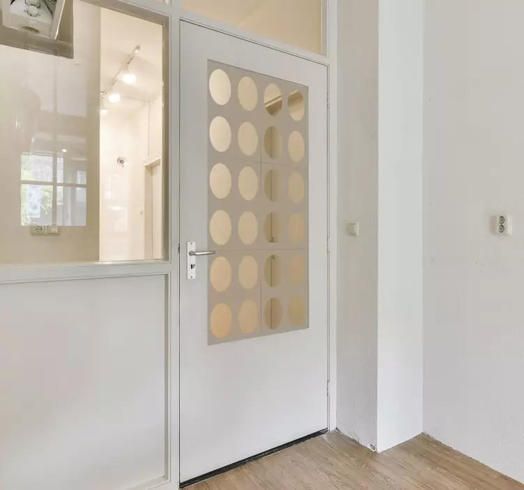 Sticker porte translucide cercles - TenStickers