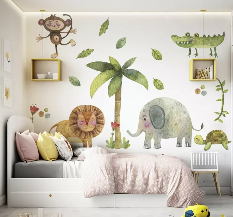 Sticker chambre enfant animaux de la jungle - TenStickers