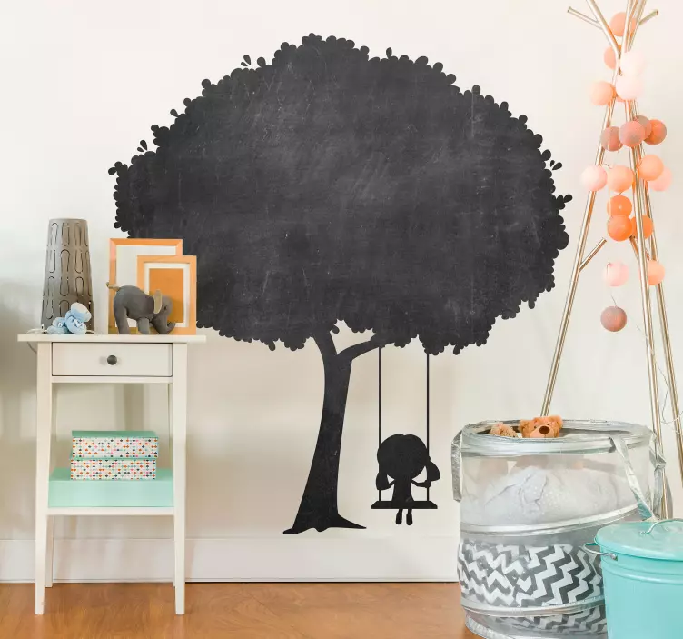 Sticker ardoise chambre enfant arbre à craie - TenStickers
