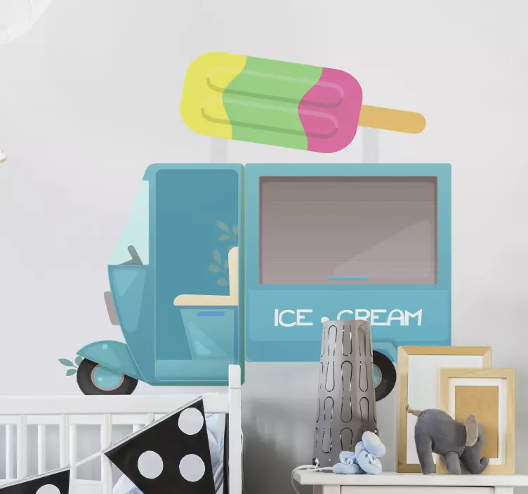Sticker chambre enfant camion de glaces - TenStickers